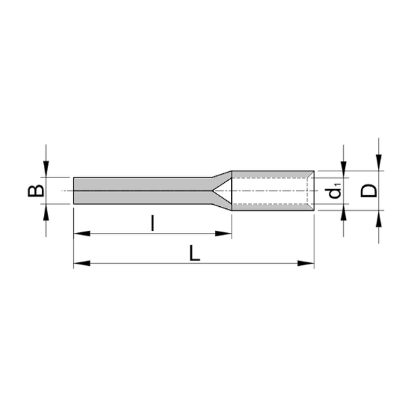 Tracon CS4 Neizolované Cu lisovací kabelové kolíky kulaté 4mm2, (d1=3,4mm, L=20mm)