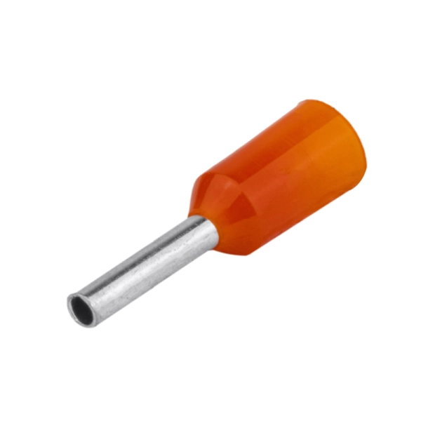 Tracon E010 Izolované lisovací dutinky s plastovým krčkem, oranžové 0,5mm2, L=12mm
