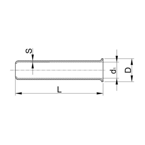 Tracon E01N Neizolované lisovací dutinky 0,5mm2, L=10mm