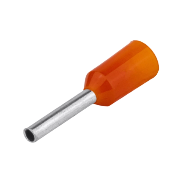 Tracon E020 Izolované lisovací dutinky s plastovým krčkem, oranžové 0,5mm2, L=14mm