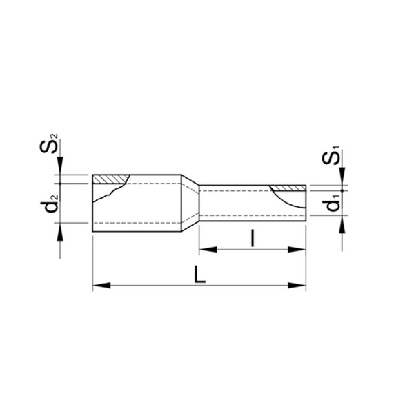 Tracon E13IR Dvojité izolované lisovací dutinky, černé 2×1,5mm2, L=8mm
