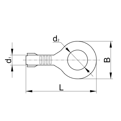 Tracon HSZ5 Neizolovaná mosazná lisovací kabelová oka 1-2,5mm2, M5