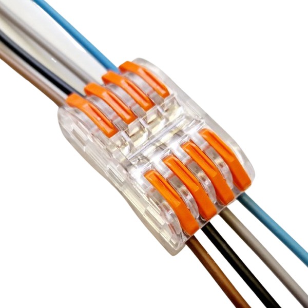 Tracon OVOTT44 Krabicová svorka spojka s páčkou pružinováprůsvitná 0,5-4mm2, 32A, 400VAC 4P