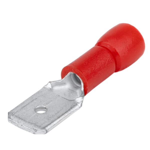 Tracon PCS5 Izolované Cu lisovací kolíky ploché, červené 4,8×0,8mm, 1,5mm2