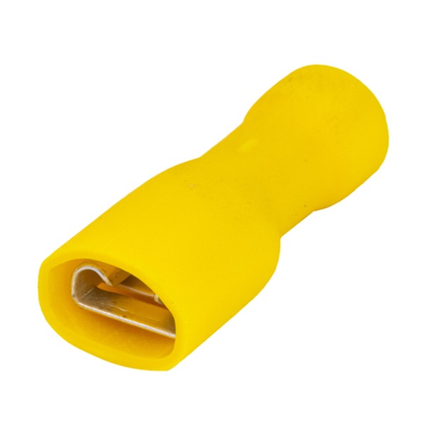 Tracon STCSH6 Celoizolované Cu lisovací kolíky ploché, žluté 6mm2, 6,3×0,8 mm