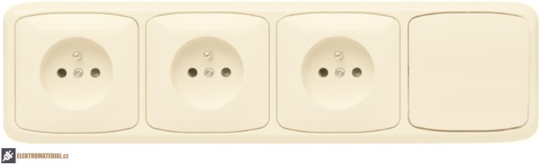 Rámeček ABB Tango 3901A-B40 C čtyřnásobný vodorovný slonová kost