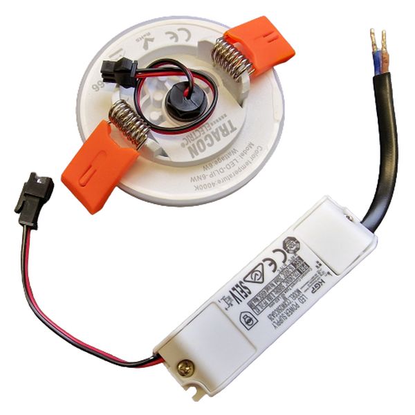 Tracon LED-DLIP-6NW Podhledové kulaté LED svítidlo , se zvýšeným krytím 230 VAC, 6 W, 4000 K, 420 lm, IP66, EEI=G