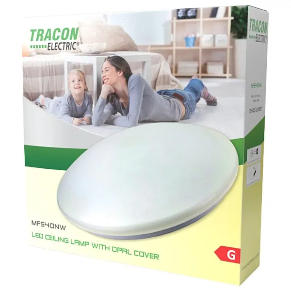 Tracon MFS18NW Přisazené kulaté LED svítidlo , s opálovým sklem 230 VAC, 50 Hz, 18 W, 1100 lm, 4000 K, IP20, EEI=G