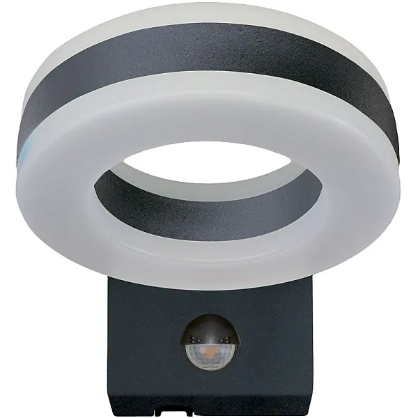 Tracon SLOMA20W Nástěnné svítidlo se snímačem pohybu, kulaté,antracit 230VAC,20W,1700lm,4500K,10s-5m,3-2000lx,9m,IP65,EEI=F