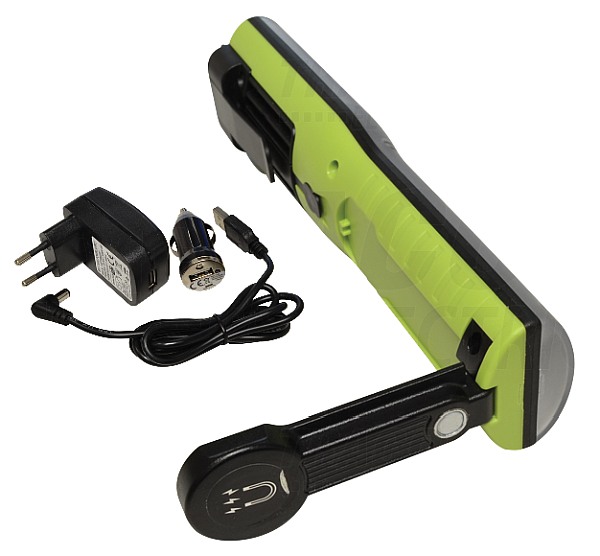Tracon STLHL10W Akumulátorová ruční LED svítilna 10/3W, 6500K, 3,7V, 6600 mAh, Li-Ion, 1000/220lm, 3/9h, IP54