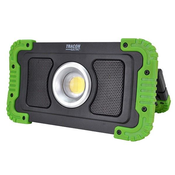 Tracon STLFLBT15W Akumulátorový montážní LED reflektor s bluetooth 15W, 6000K, 3,7V, 8000mAh, Li-Ion, 1500lm, 4-10 h, IP40