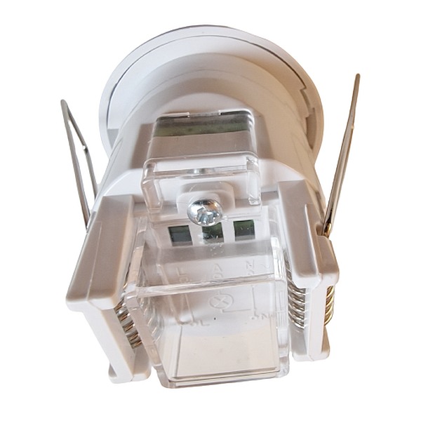 Tracon TMB-061M Infračervený snímač pohybu, zápustný,miniaturní, bílý 230V, 50 Hz, 360°, 1-6 m, 10 s-15 min, 3-2000lux, IP20