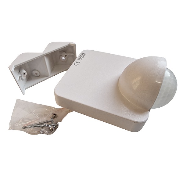 Tracon TMB-316 Infračervený snímač pohybu,nástěnný, plochý , bílý 230V, 50 Hz, 360°, 2-10 m, 10 s-15 min, 3-2000lux, IP65