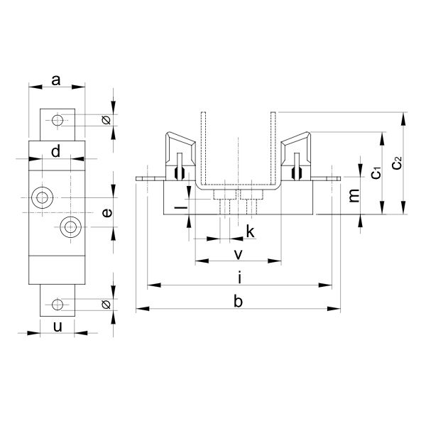 Tracon NTA-0 Spodek k nožovým pojistkám 0 / 1P