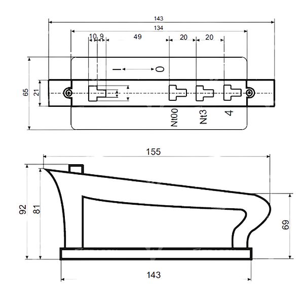 Tracon NTK Držák k nožovým pojistkám 1000V AC / 00C-3