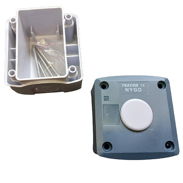 Tracon NYGD-1GR Krabicová sestava k tlačítkům šedá, 1 d=22,5, IP65, 2×PG-13,5