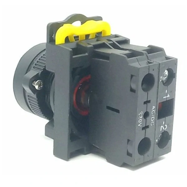Tracon NYK3-LR Podsvětlený tlačítkový spínač,červený 1×NC, 5A/230V AC-15, IP65, LED 230V AC/DC
