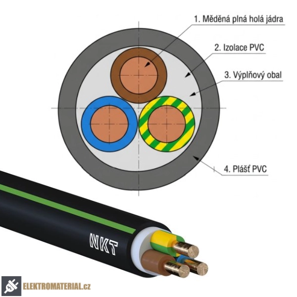 Kabel CYKY-J 3x2,5 balení 100 m