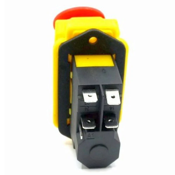 Tracon SSTM-015 Bezpečnostní tlačítko s hřibovou ovládací hlavicí 5PIN, 230 VAC, 12A/AC3, IP54, 6,3×0,8