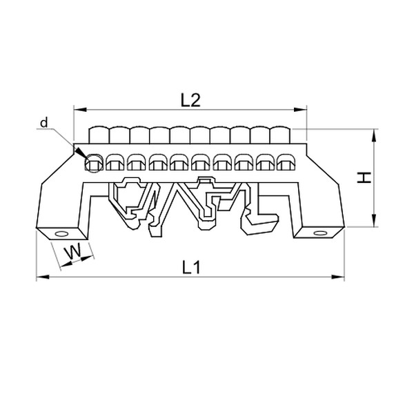 Tracon NPE-B6-4 Můstek na neutrální vodiče (N), izolovaný, modrý 230/400VAC, 63A, 6×9mm, 4P, IP20