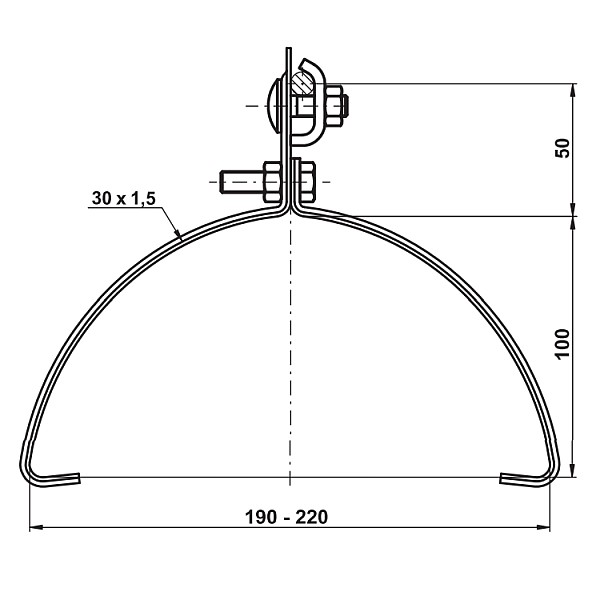 TREMIS PV 15a ( FeZn ) podpěra vedení na hřebenáče *V195