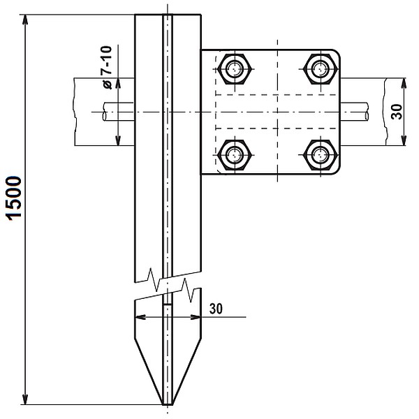 TREMIS ZT 1,5t ( FeZn ) zemnící tyč z "T" profilu *V465