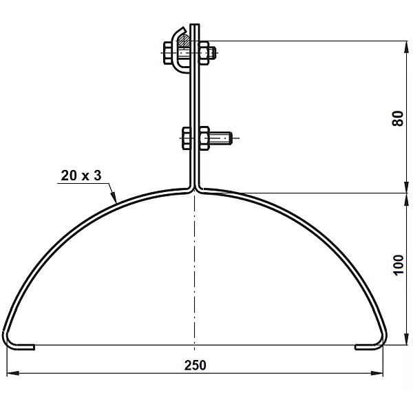 TREMIS PV 15b ( FeZn ) podpěra vedení na hřebenáče *V200