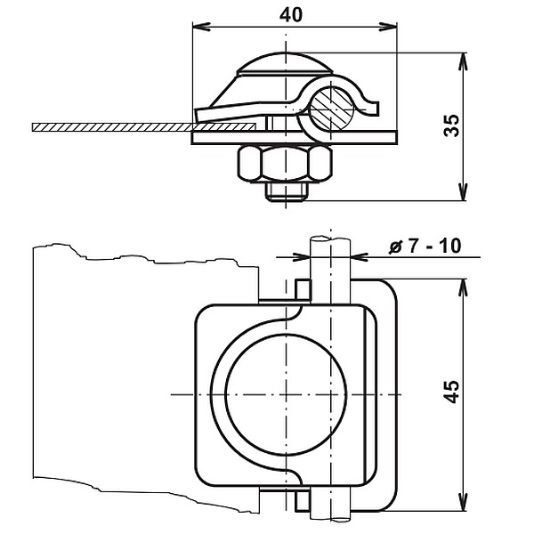 TREMIS SUA ( FeZn ) svorka univ. s jednou příložkou *V005