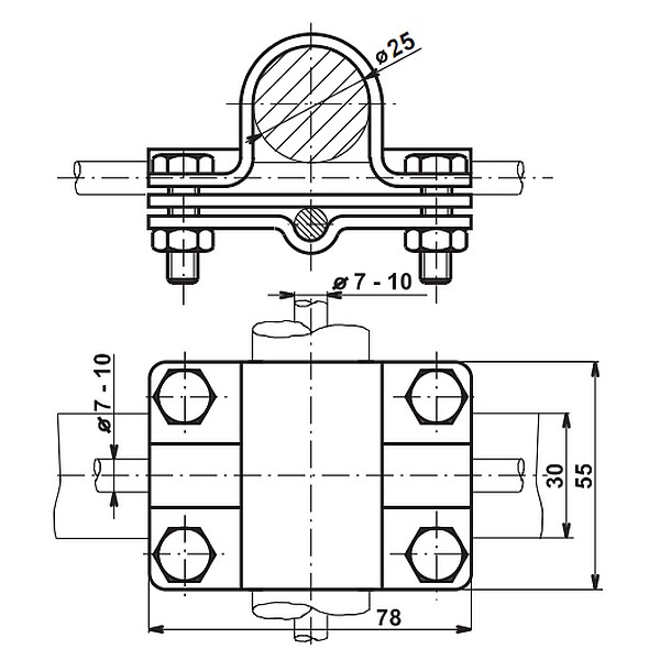 TREMIS SJ 2 ( FeZn ) svorka k zemnící tyči *V065