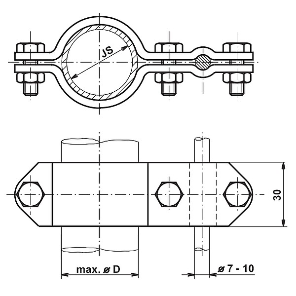 TREMIS ST 1 ( FeZn ) svorka na potrubí 1/2" (22 mm) *V096
