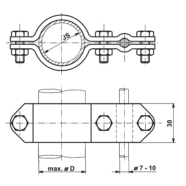 TREMIS ST 2 ( FeZn ) svorka na potrubí 3/4"      (27 mm) *V097
