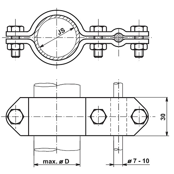 TREMIS ST 4 ( FeZn ) svorka na potrubí 5/4"      (43 mm) *V099