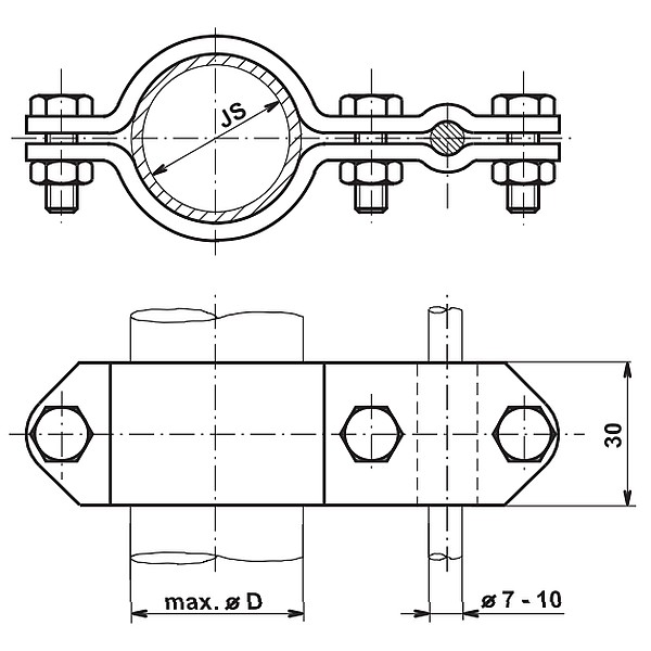 TREMIS ST 5 ( FeZn ) svorka na potrubí 1 1/2" (49 mm) *V100