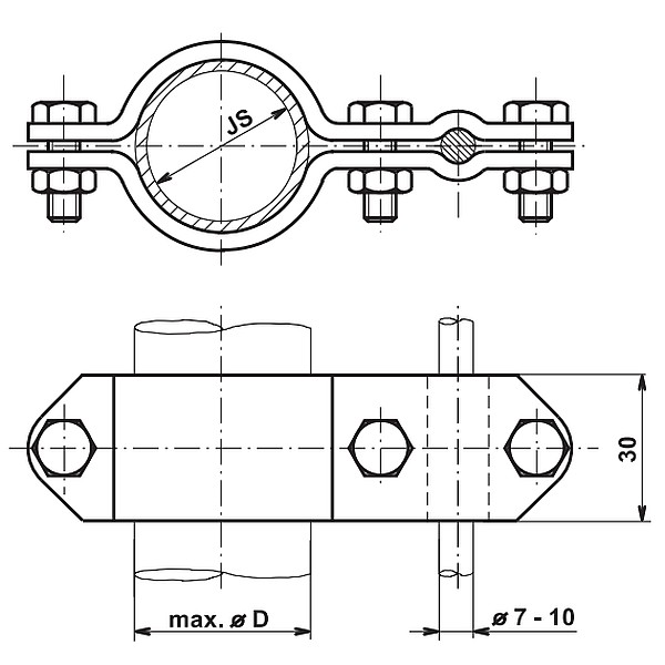 TREMIS ST 8 ( FeZn ) svorka na potrubí 3" (90 mm) *V103