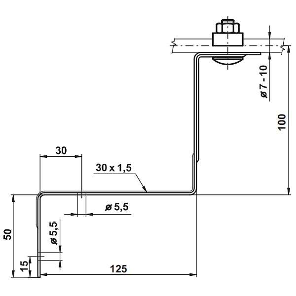 TREMIS PV 11b ( FeZn ) podpěra vedení pod tašky  *V175