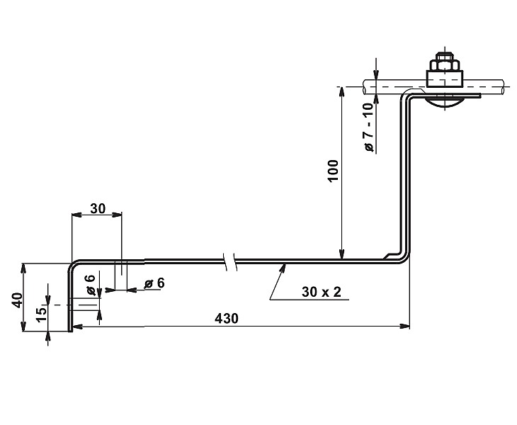 TREMIS PV 11c ( FeZn ) podpěra vedení pod tašky  *V177