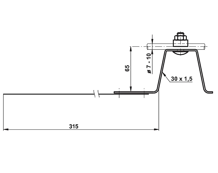 TREMIS PV 11d ( FeZn ) podpěra vedení pod tašky  *V178