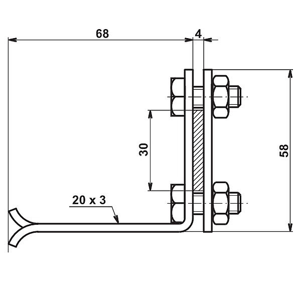 TREMIS PV 42 ( FeZn ) podpěra vedení do zdiva *V280