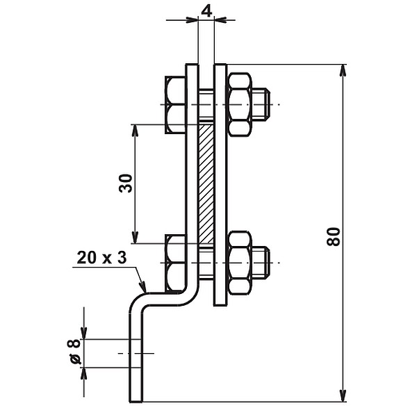 TREMIS PV 44 ( FeZn ) podpěra vedení na konstrukce *V285