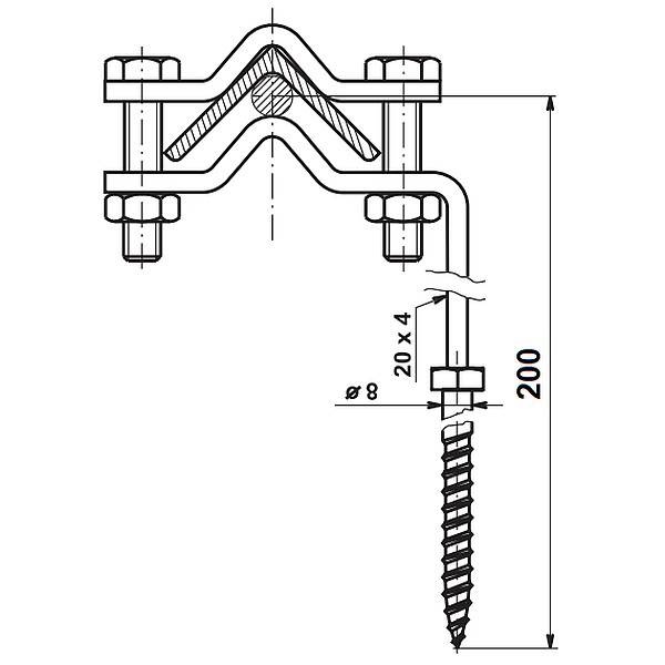TREMIS DUDb ( FeZn ) držák ochr. úhelníku do dřeva *V315