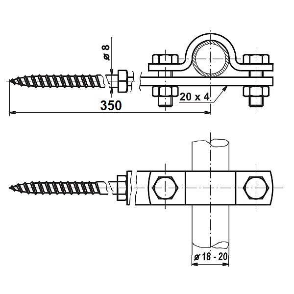 TREMIS DJDppp ( FeZn ) držák jímače a trubky do dřeva *V339
