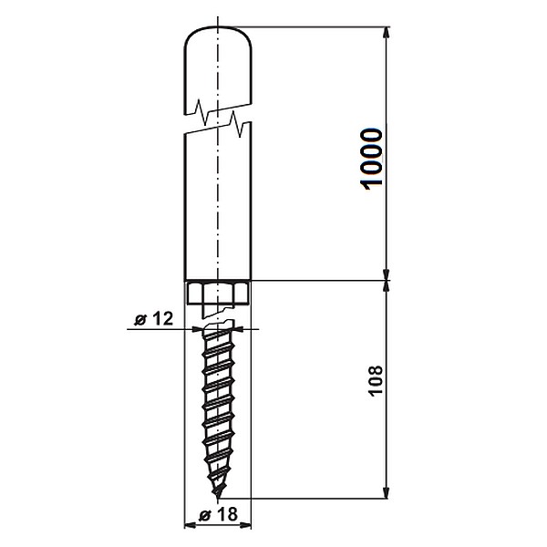 TREMIS JV 1,0 ( FeZn ) jímací tyč s vrutem *V415