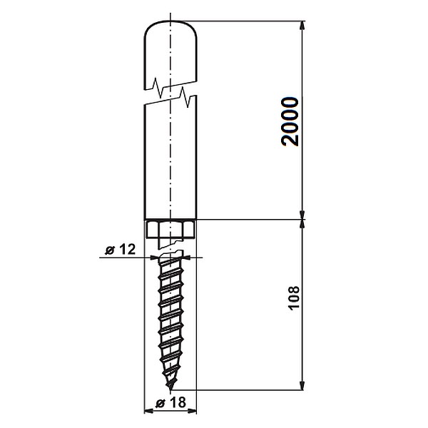 TREMIS JV 2,0 ( FeZn ) jímací tyč s vrutem *V425