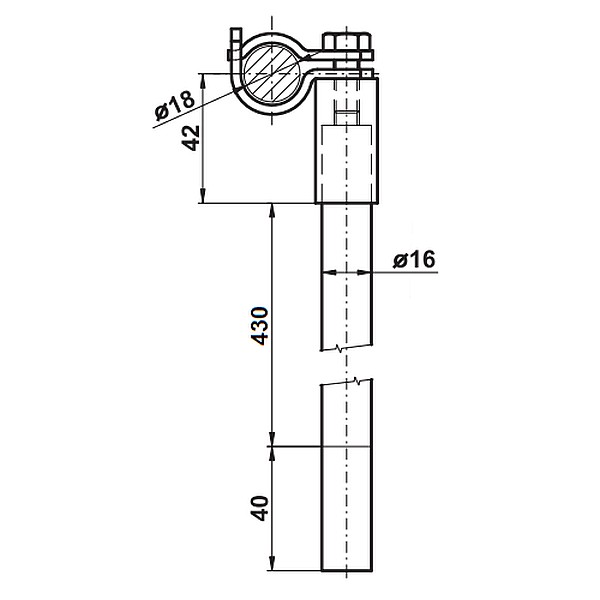TREMIS ITJ 43 ( FeZn )/GFK Izolační tyč pro jímací tyč 430mm *VP120