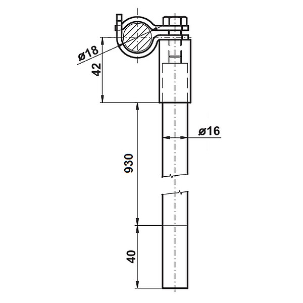 TREMIS ITJ 93 ( FeZn )/GFK Izolační tyč pro jímací tyč 930mm *VP130