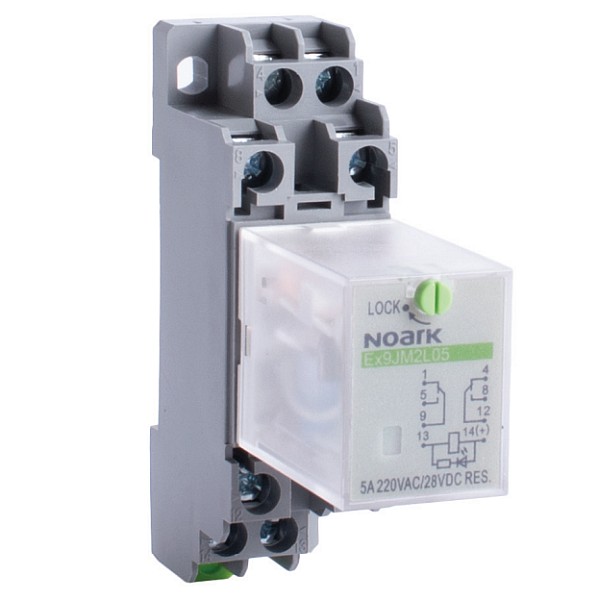 Noark 110302 Ex9JM2DZ-10 Patice pro zásuvné relé 10 A, 2 kontakty