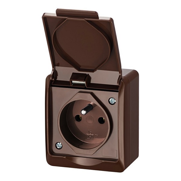 Famatel 5321-06 GALATEA IP44 Zásuvka hnědá