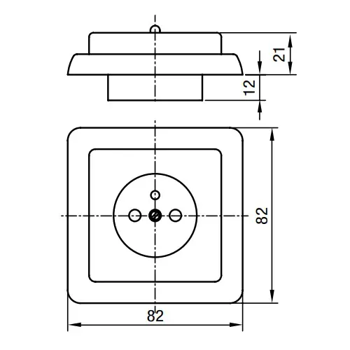Zásuvka Standard jednonásobná polozapuštěná bílá SEZ Z 3211