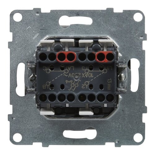 LEGRAND 721108 SUNO dvojitý střídavý přepínač č.6+6, bílá