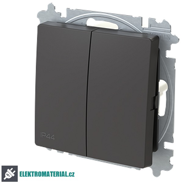 ABB 3559T-A52940 237 ZONI Přepínač dvojitý střídavý, s krytem, řazení 6+6, IP44 matná černá